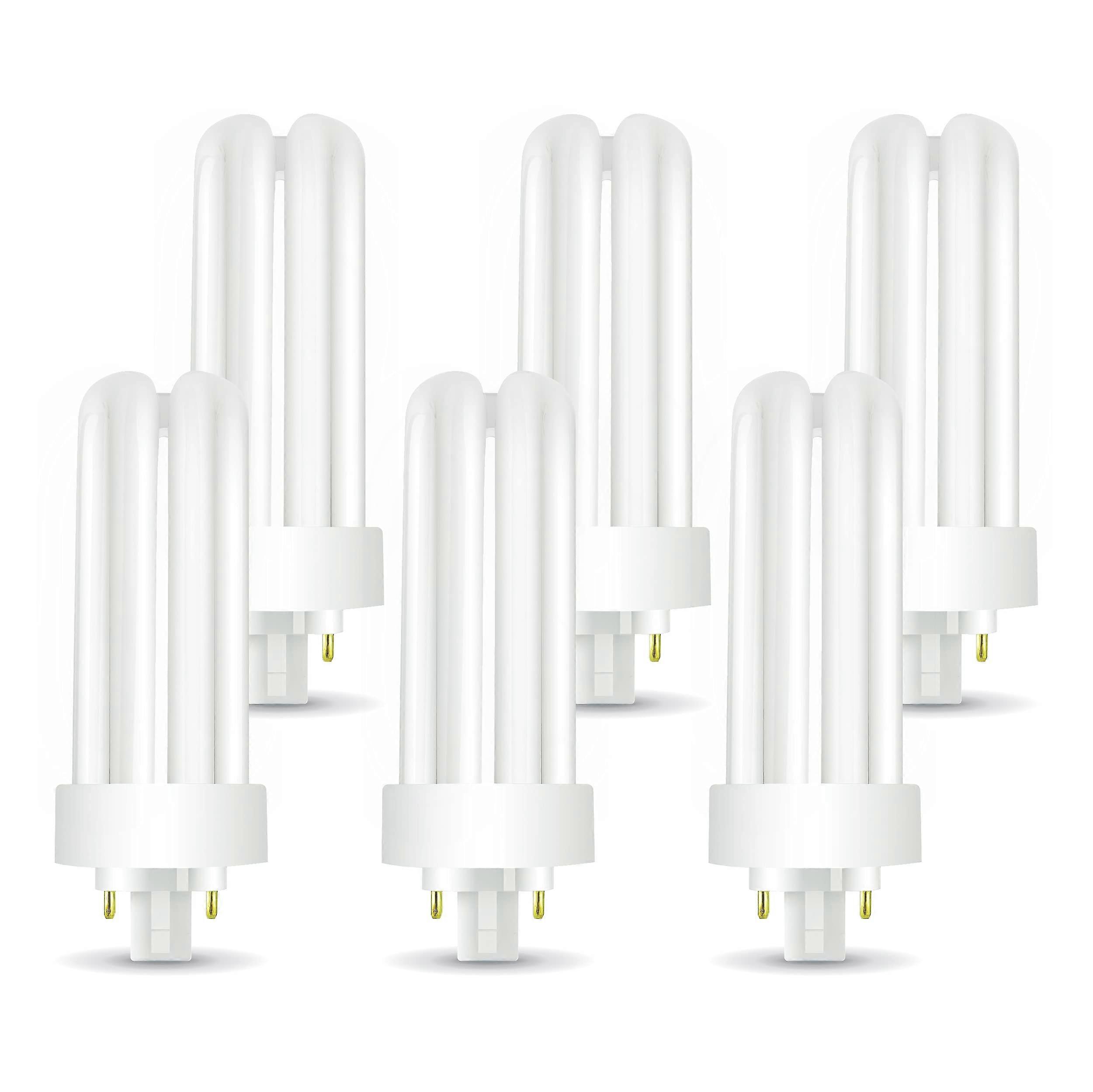 (6 Pack PLT26W 835, 4 Pin GX24q3, 26 Watt Triple Tube, Compact Fluorescent Light Bulb,3500k Neutral White