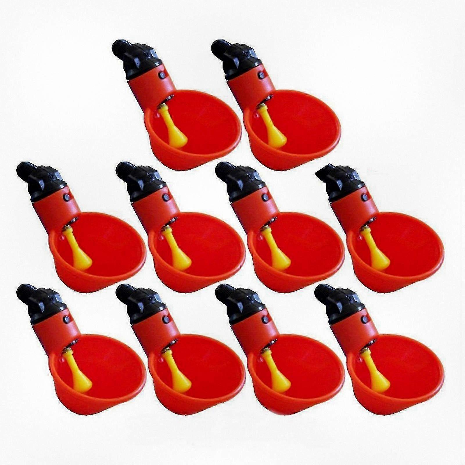 10pcs High Capacity No-Spill Plastic Automatic Animal Drinking Feeder Suitable for Poultry