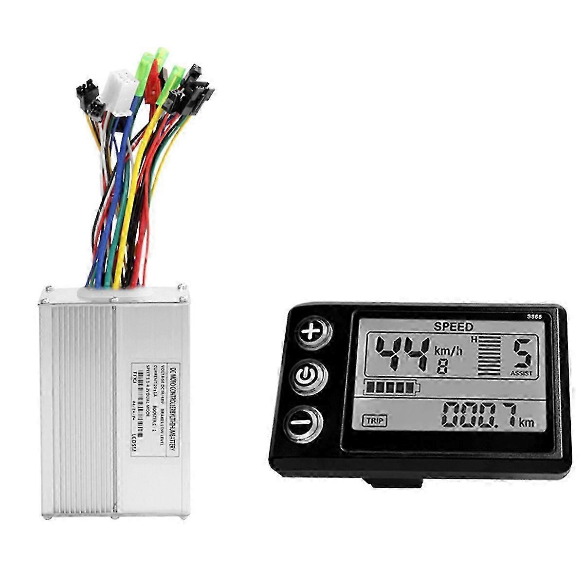 S866 Electric Bike LCD Display Dashboard SM5PIN+20A 36V/48V Sine Wave Controller for Mountain Bike Modification Kit