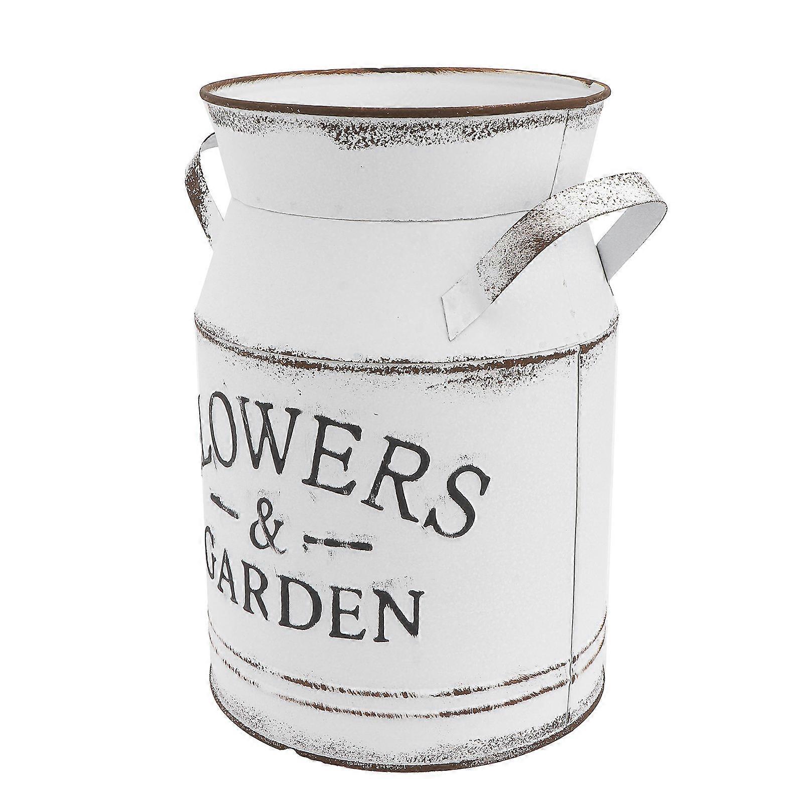 Stylish Flower Arrangement, Galvanized Sheet Planter, Multi-Scene Usage