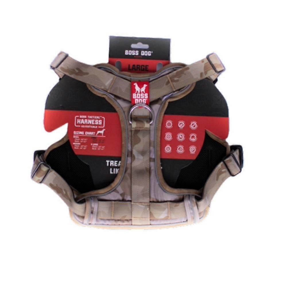 Boss Dog Boss Dog 战术狗背带,棕褐色迷彩,大号