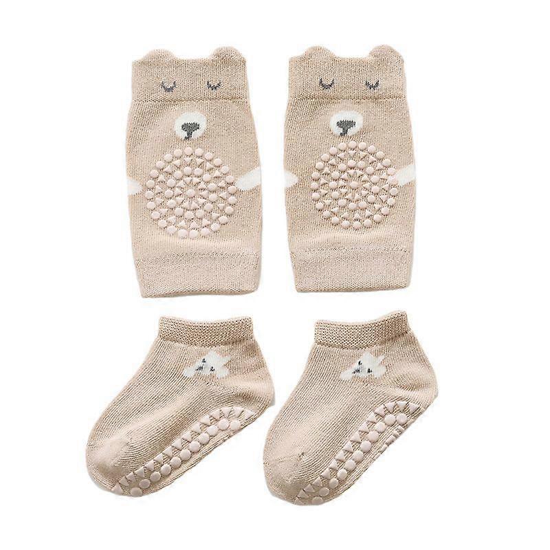 Autumn Baby Knee Pads Socks Set Anti Slip Socks Kneecap Kid Crawling Safety Floor Socks Knee Protector Kneepad Leg Warmer Girls