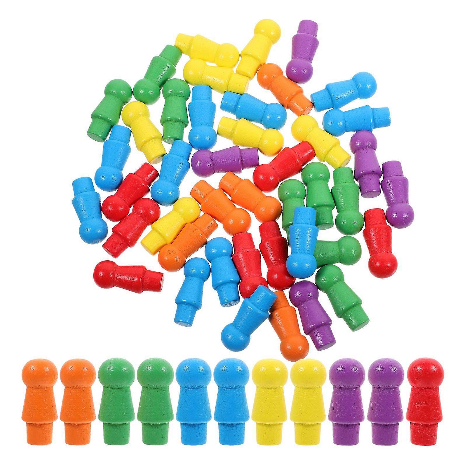 60pcs Games Board Chess Wooden Chess Colorful Chess Game Chess Flight Chess Pieces