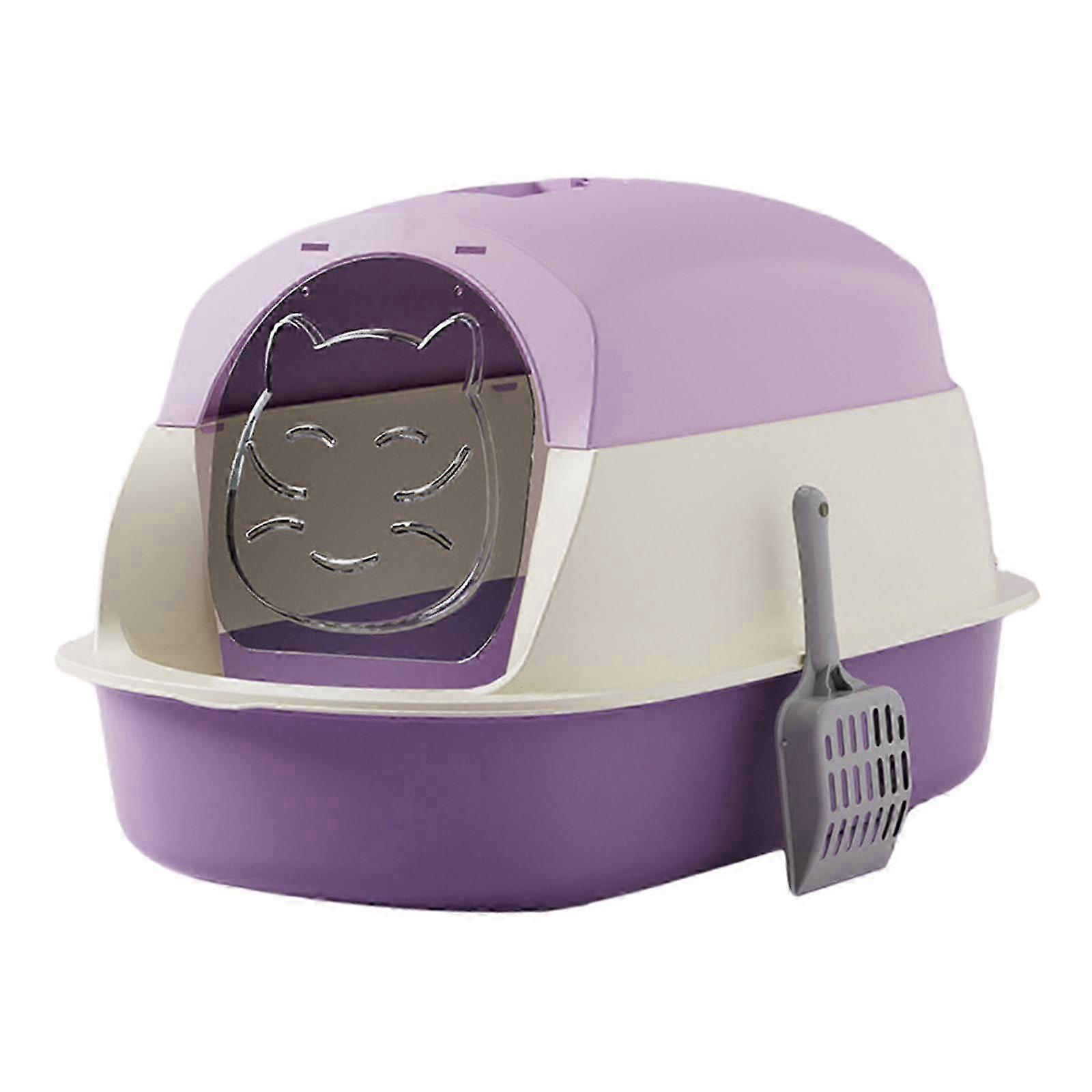 Enclosed Cat Litter Box with Door for Indoor Use
