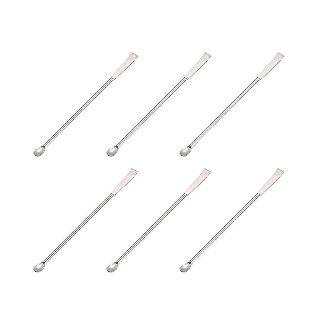 Laboratory Mini Shovel Stainless Steel Sampling Reagent Spoon Laboratory Double Head Spatula 125mm Pack of 6
