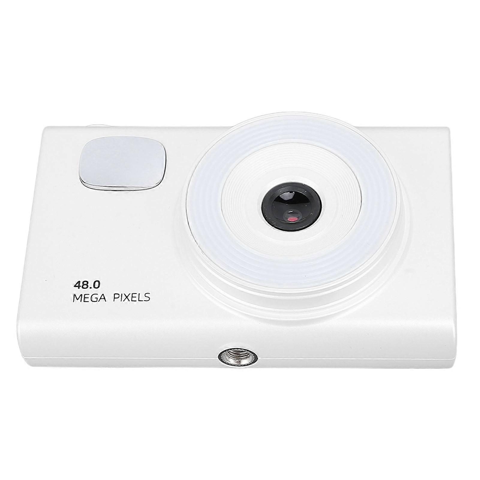 Digital Camera 48MP 1080P 16X Zoom Timed Photography Motion Detection Recording Portable Vlogging Camera White 