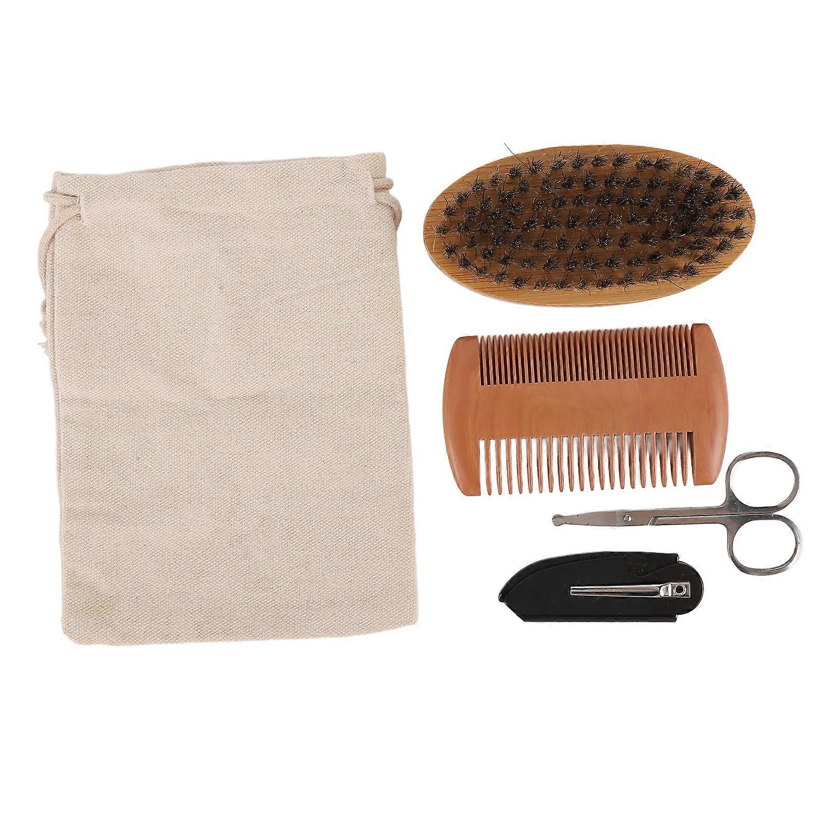 Beard Grooming Kit with Comb Brush & Scissors for Men