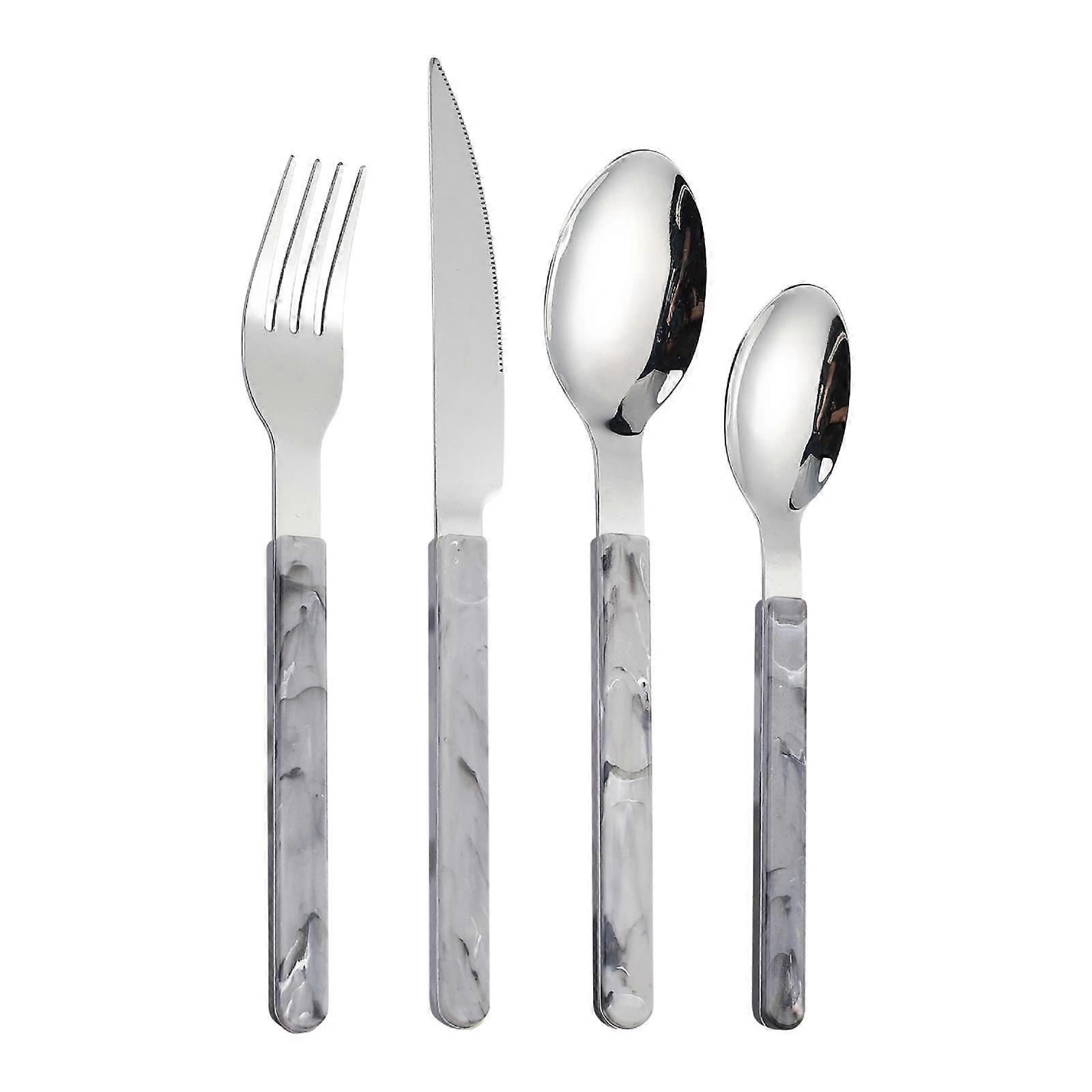 4x Silverware Set Table Fork Knife Spoon Set Stainless Steel Flatware Set Handle