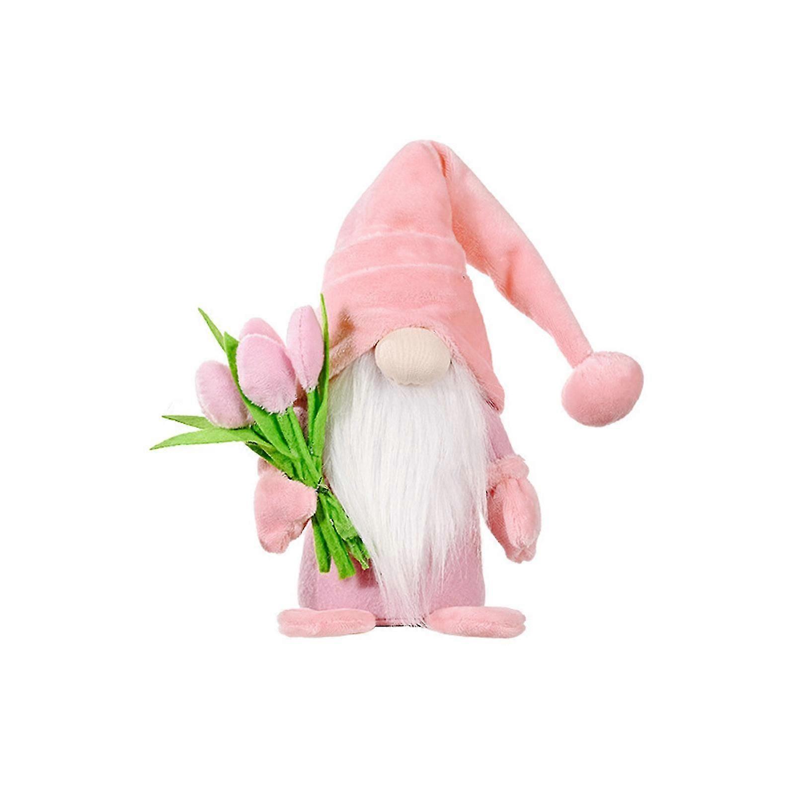 Muttertag Gnom gesichtslose Puppe Plüsch Elf Zwerg Puppe Handwerk Ornament Geschenk mit Tulpenstrauß für Mutter zu Hause