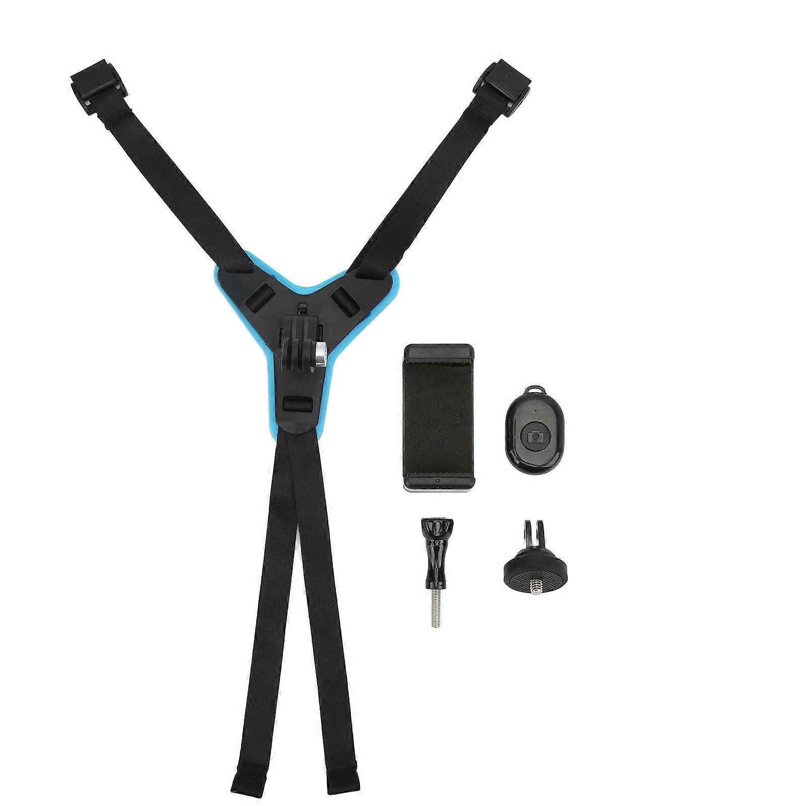Lightweight Motorcycle Helmet Anti-Slip Front Chin Holder for Phone Blue