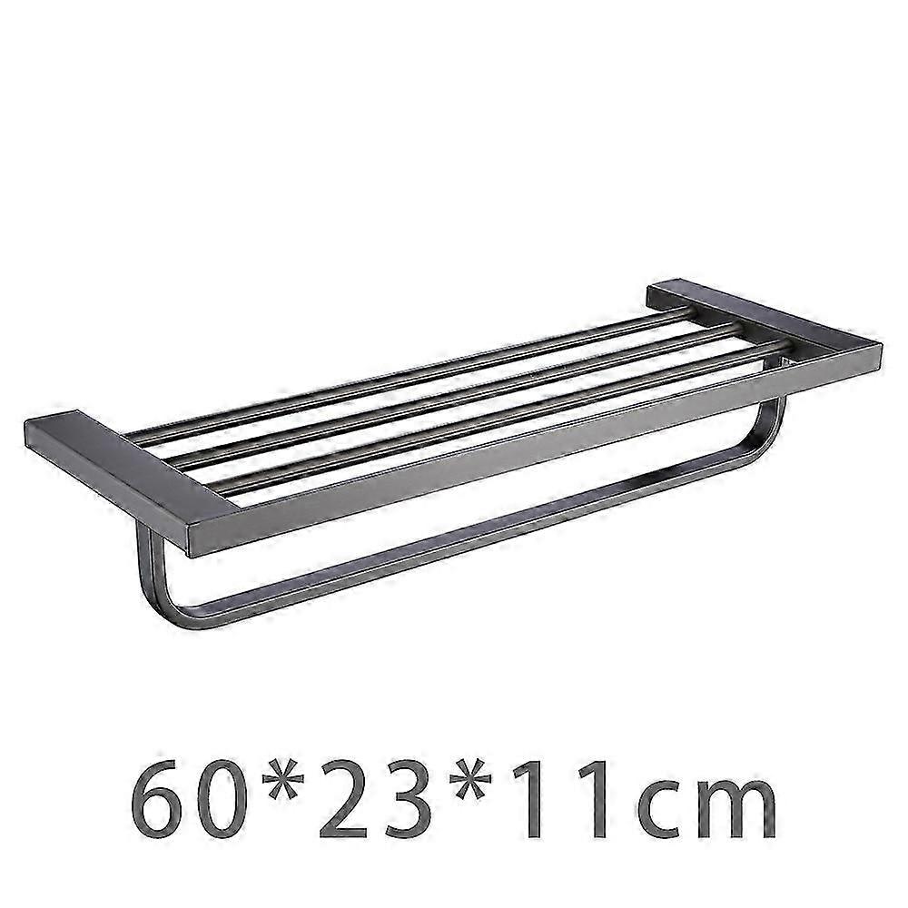 Luksus baderomssett i rustfritt stål - håndklering, vevsholder, kappekrok, pistolgrå