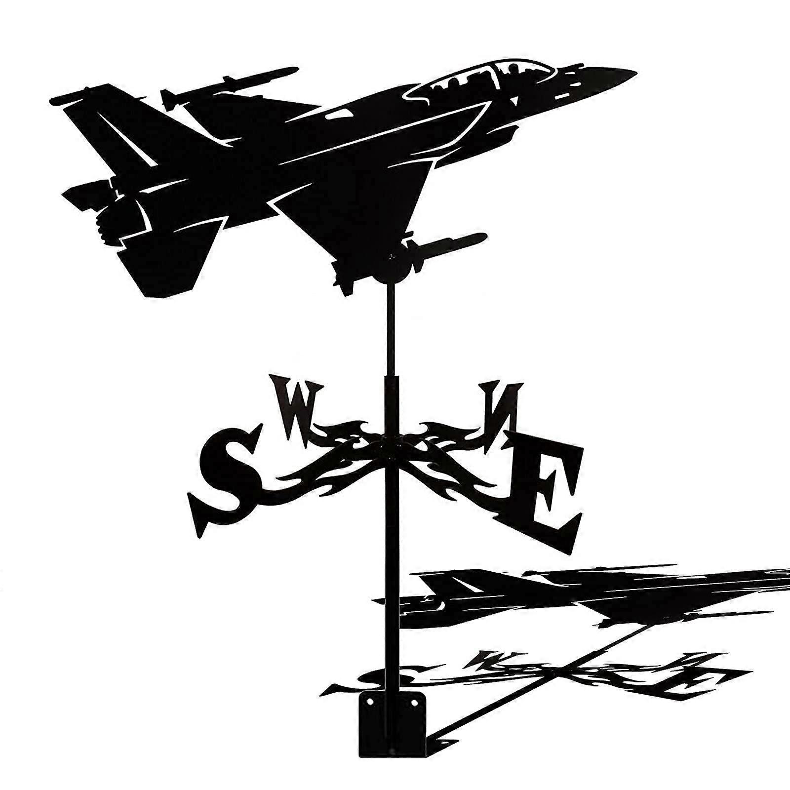 50 x 35 cm Weathervane with Aeroplane Hunter Ornament, Garden Stake Weathervane Wind Direction Indicator for Easy Use in the Garden Ref: 2010