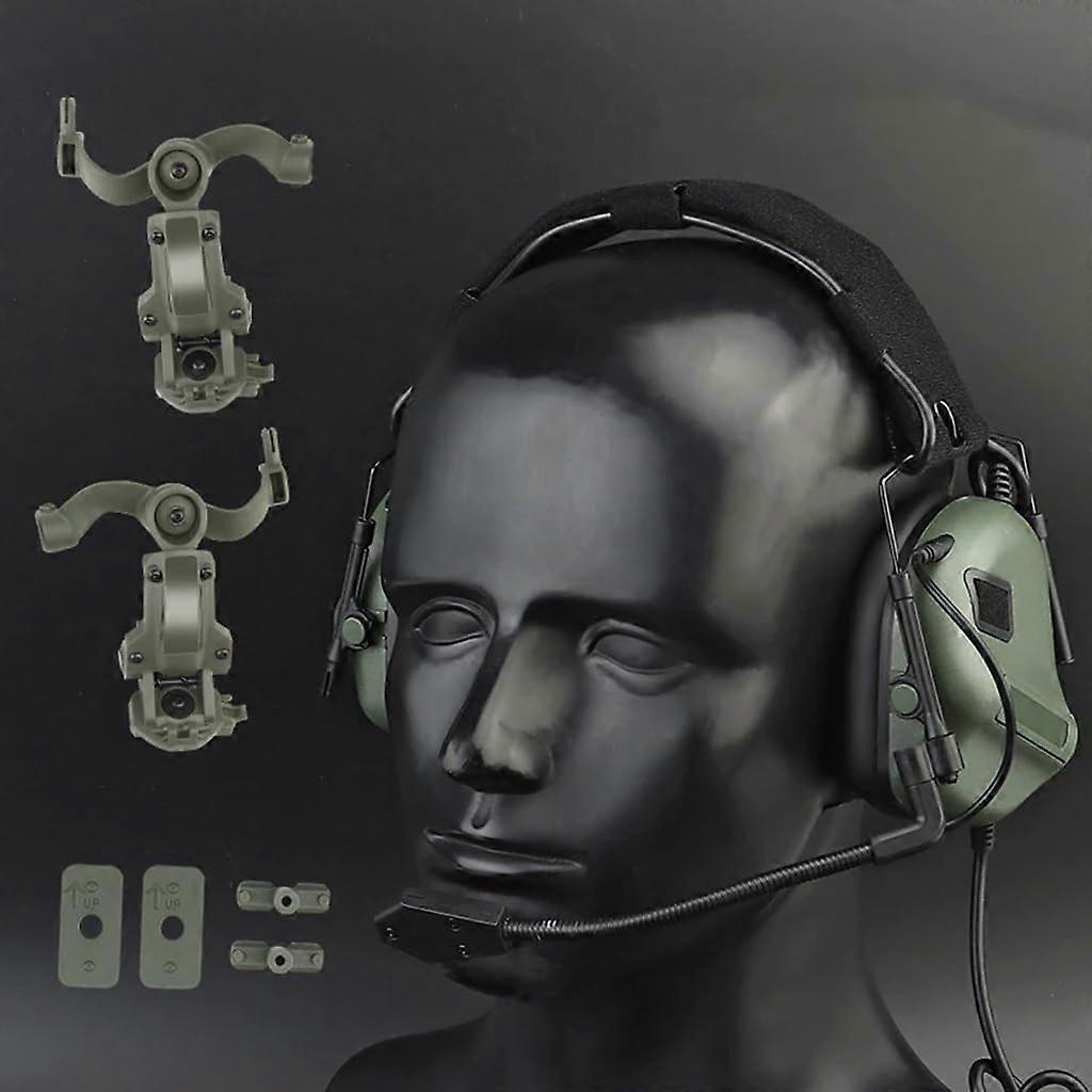 Tactical Headset with Removable Headband and Rail Adapter for ARC, Mlok, Airsoft Sports (Colour: HD20OD (no noise reduction))