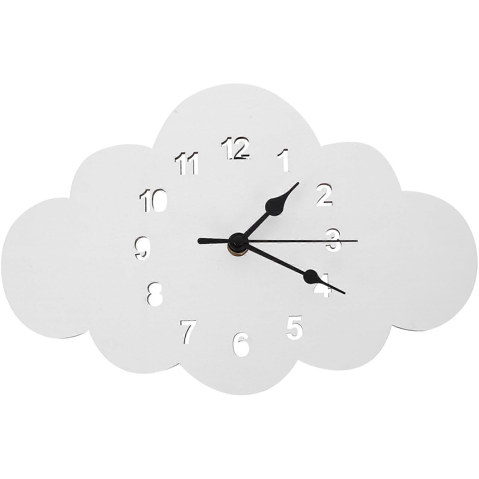Cloud Shaped Wall Clock Creative Silent Timekeeping For Home Decor White 30x20x3.9Cm 1Pack