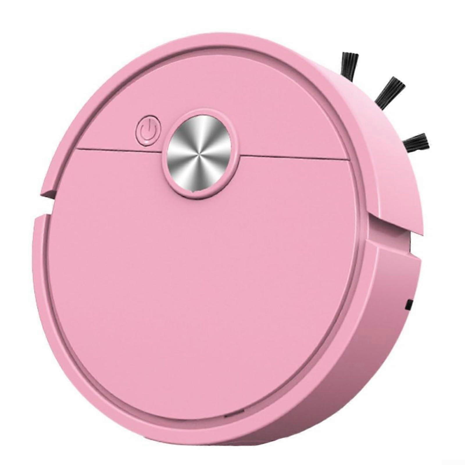 Robot Vacuum Cleaner, Intelligent Robot Vacuum Cleaner Machine, 3in1, Powerful Suction Power, Sweeping Robot for Home Floor Cleaning (Pink) Rosa
