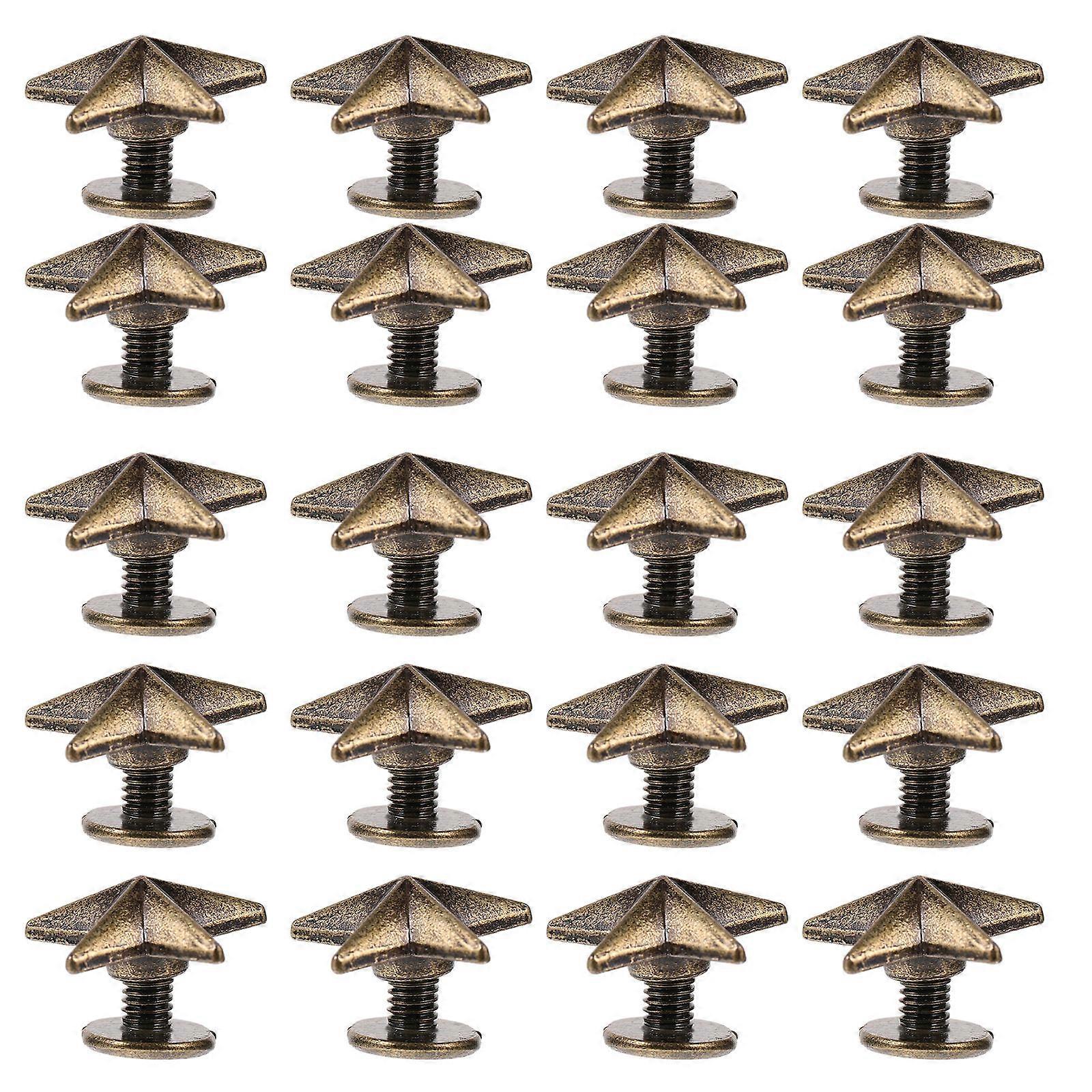 Punk Style Spikes Rivets Straps Accessories Alloy Material Diy Projects Dark Brown 50Pcs