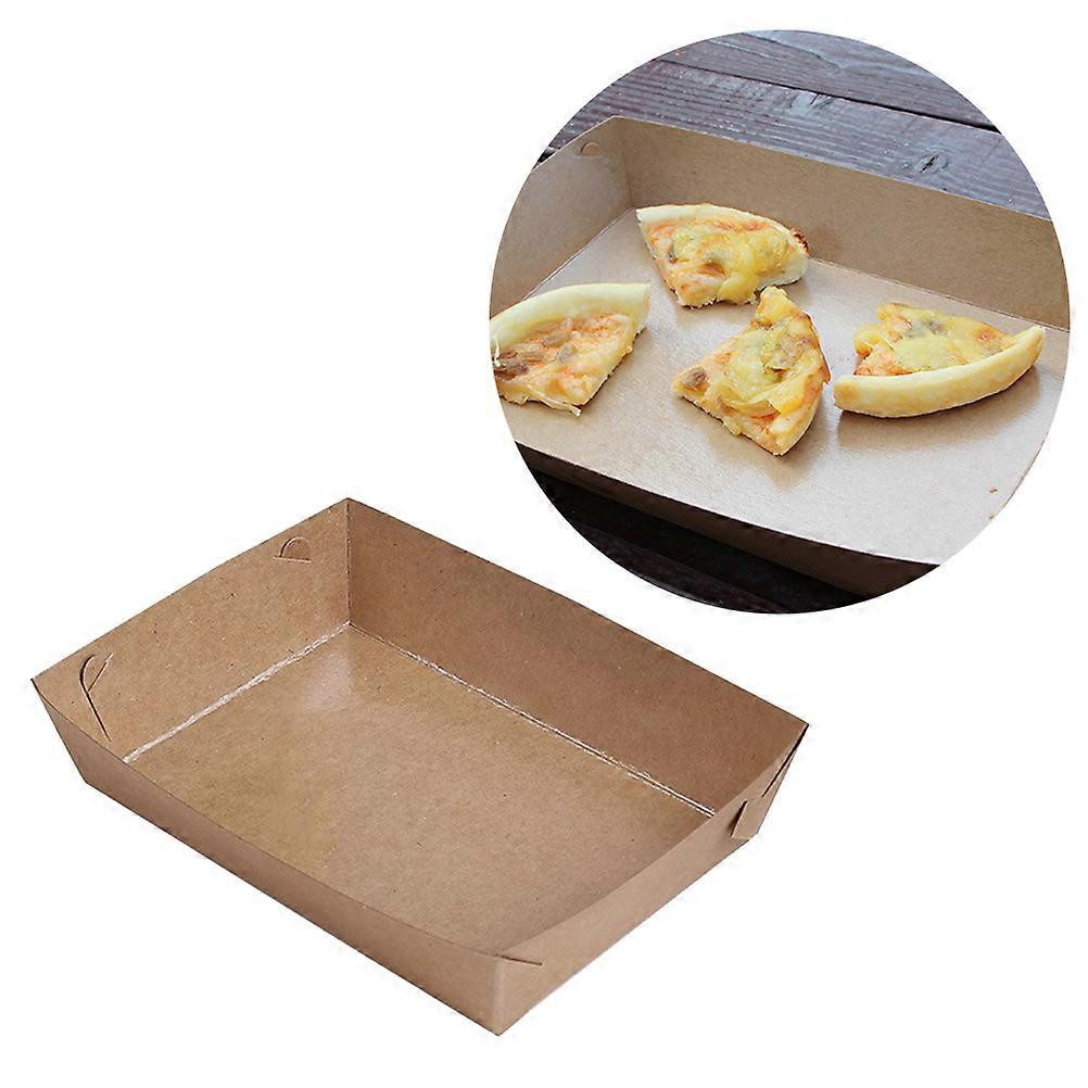 Service Paper Boat Shape Snack French Fries Light Brown 16x11x4cm Oil-Proof 30Pcs