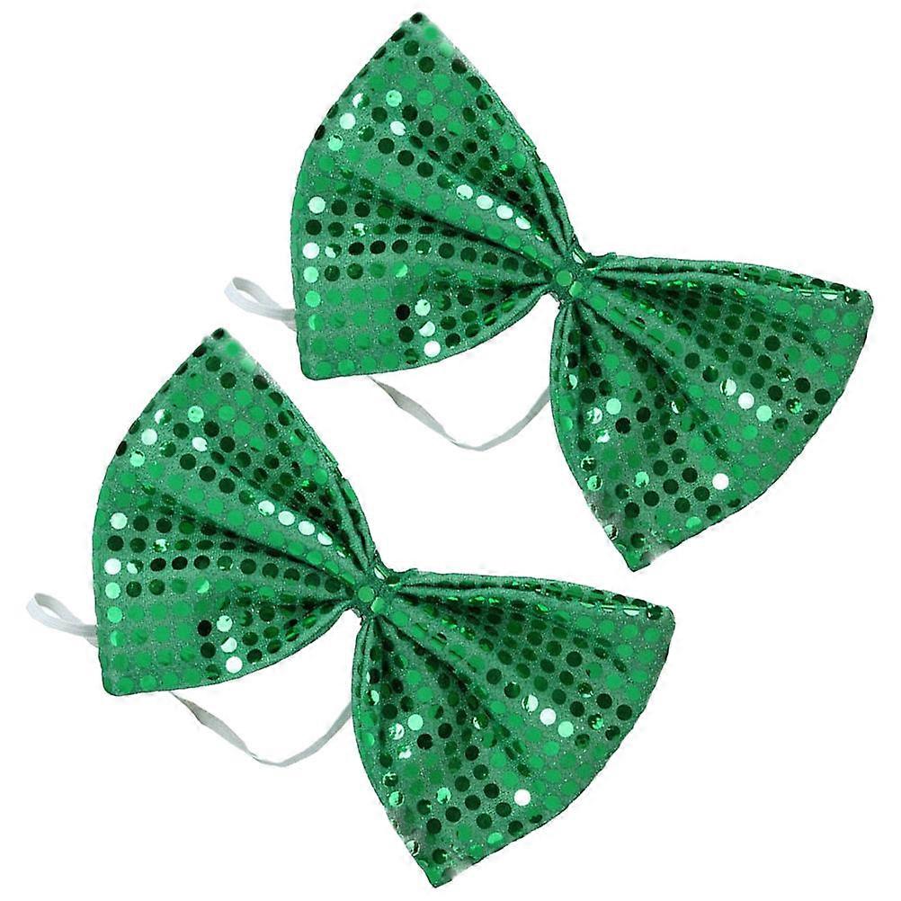 Fancy Bow Ties Party Tie Sequin Cloth Material 18x11cm Durable Non-Fading 2Pcs