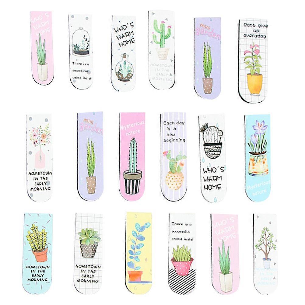 Magnet Bookmark Cute Diy Cartoon Paper Clips School Office Use Assorted Color 2 x 6 x 1 Cm Rectangle Book Page Marker 18Pcs