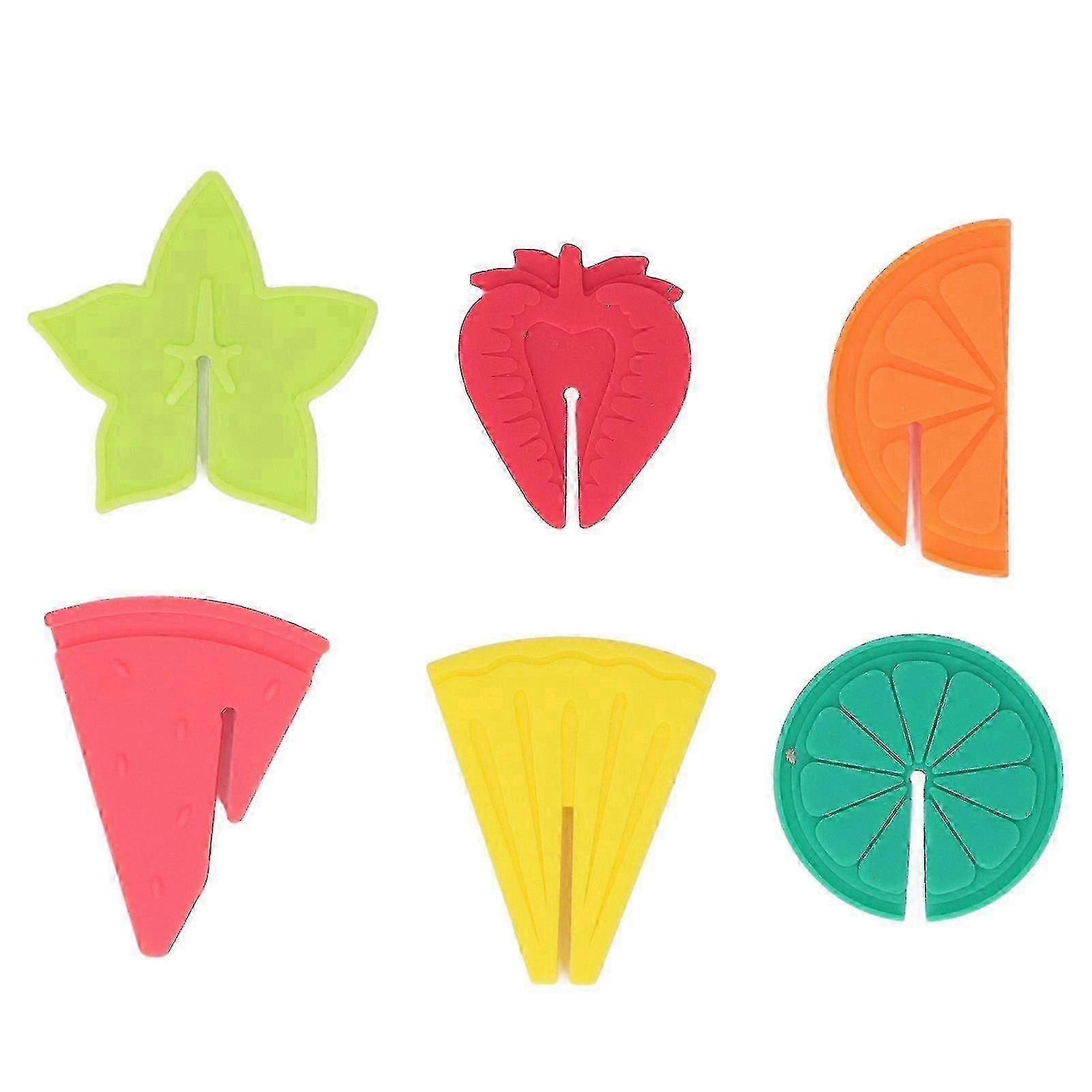 6pcs Wine Glass Marker Silicone Fruit Pattern Harmless Reusable Drink Cup Labels for Bar Party