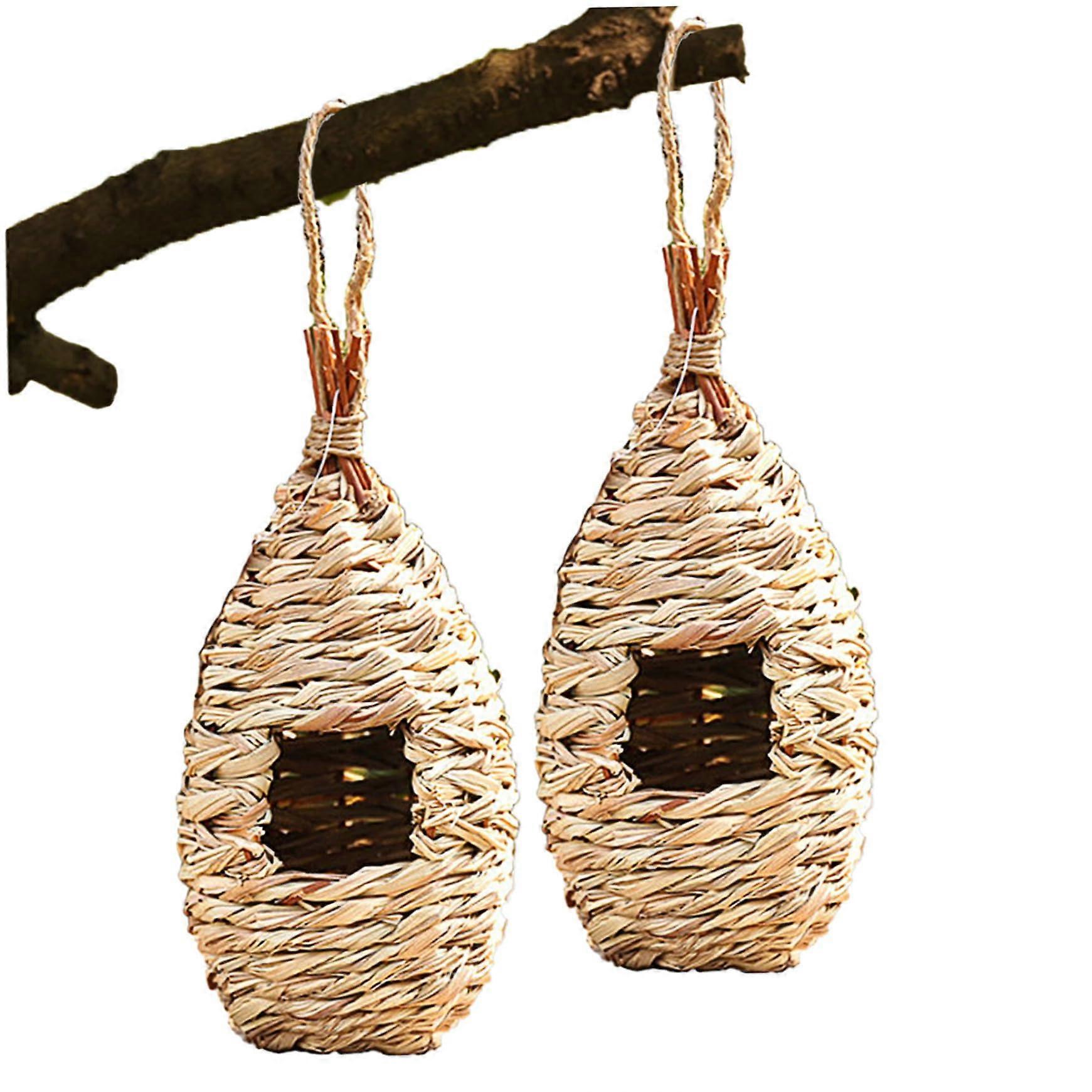 Gardening Hummingbird Nest 2 Pieces Grass Woven
