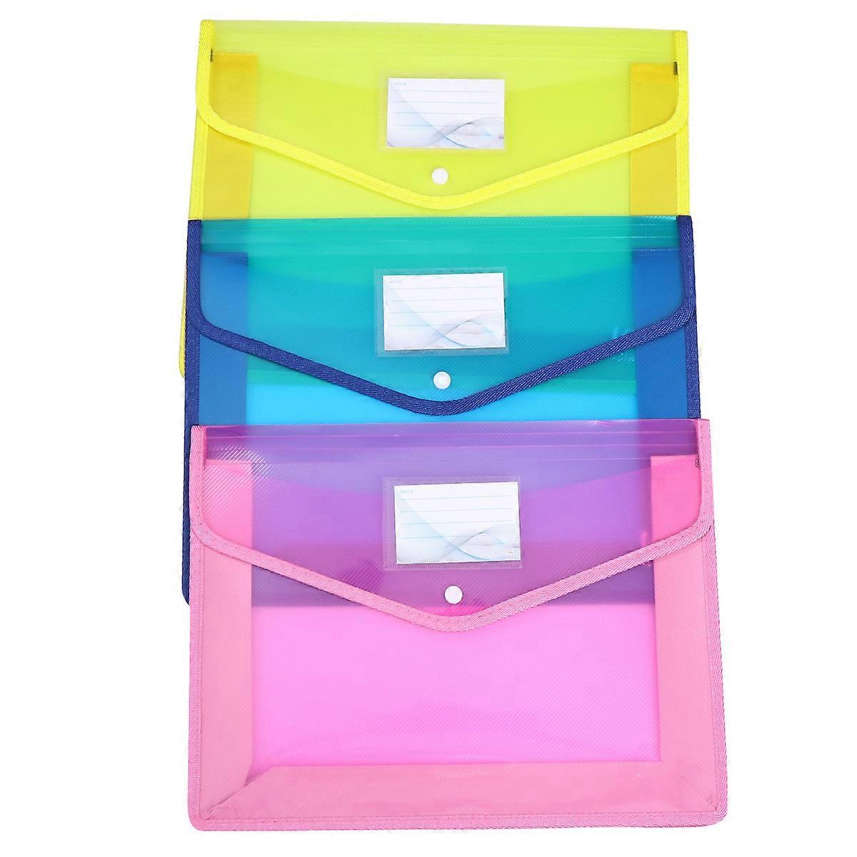 File Bag Paper Organizer Folder Stationery Organizer Yellow Oil Proof Classic Design 3Set