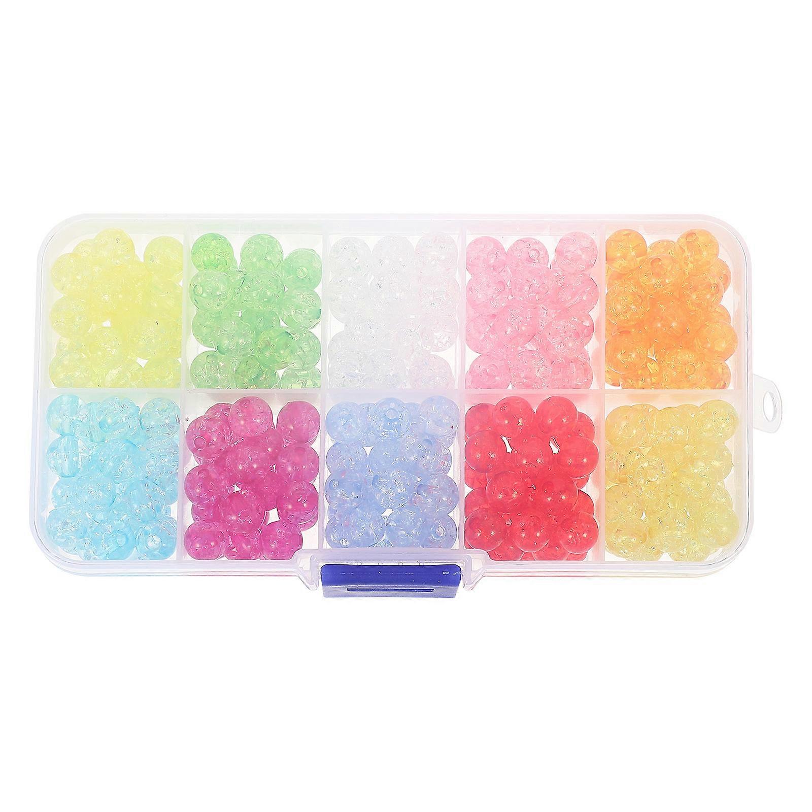 Diy Beads Acrylic Beads Assorted Color Bracelet Making Beads Craft Supplies Cute Beads For Crafting 0.31x0.31x0.31in 250Pcs