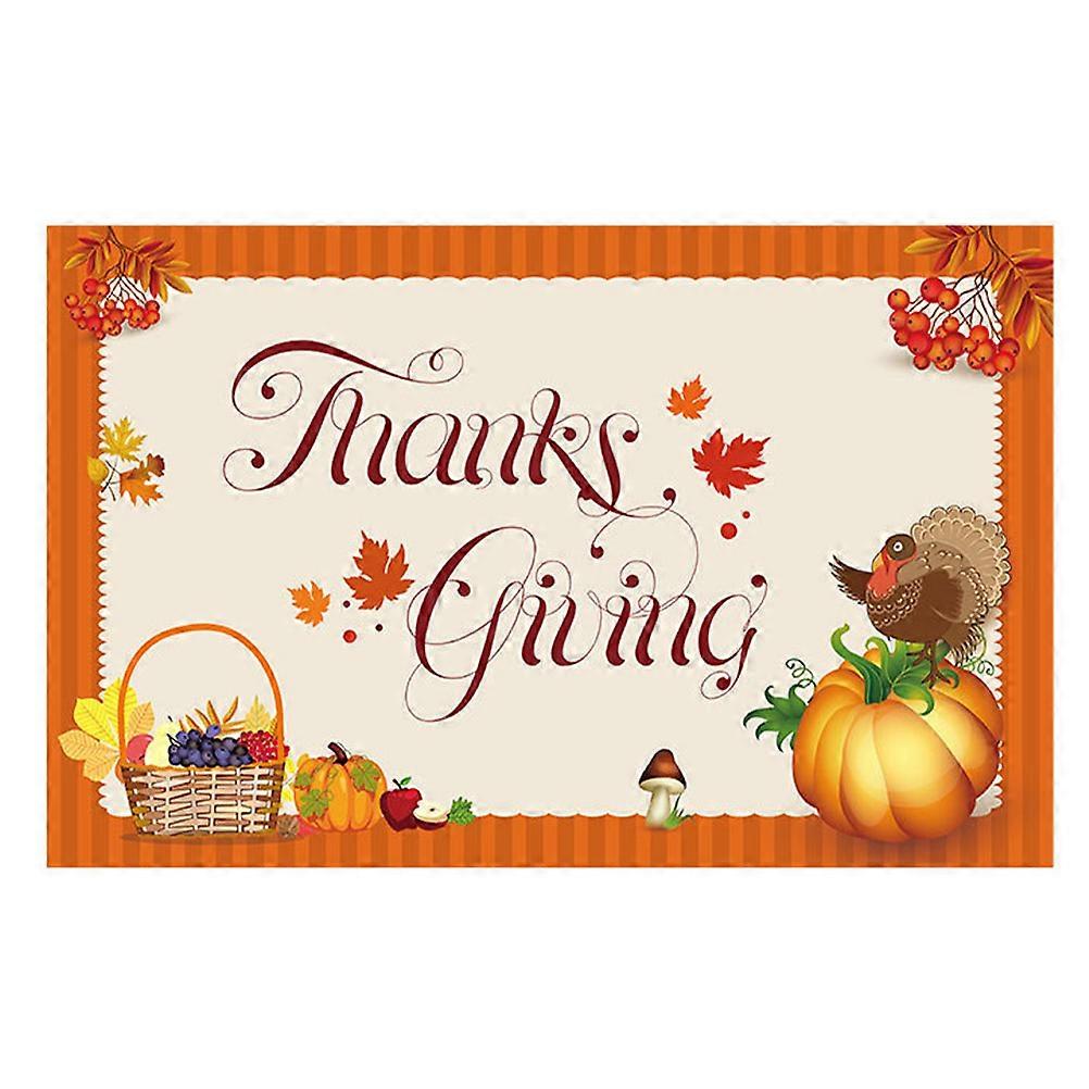 Festival Decor Thanksgiving Banner Hanging Home Backdrop Ornament Orange 180x115cm Polyester 1Pack