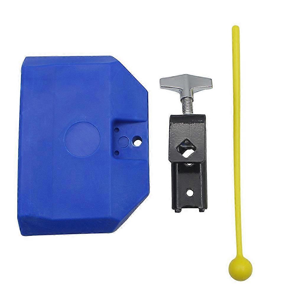 Percussion Cylindrical Bell Blue Durable Plastic Cow Bell Percussion Instrument Standard Percussion Design Suitable for Multiple Music Styles 1Set