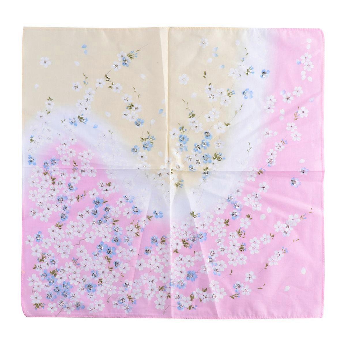 Pañuelo de Algodón Rosa Estilo Japonés Accesorio Cuadrado 1Pack