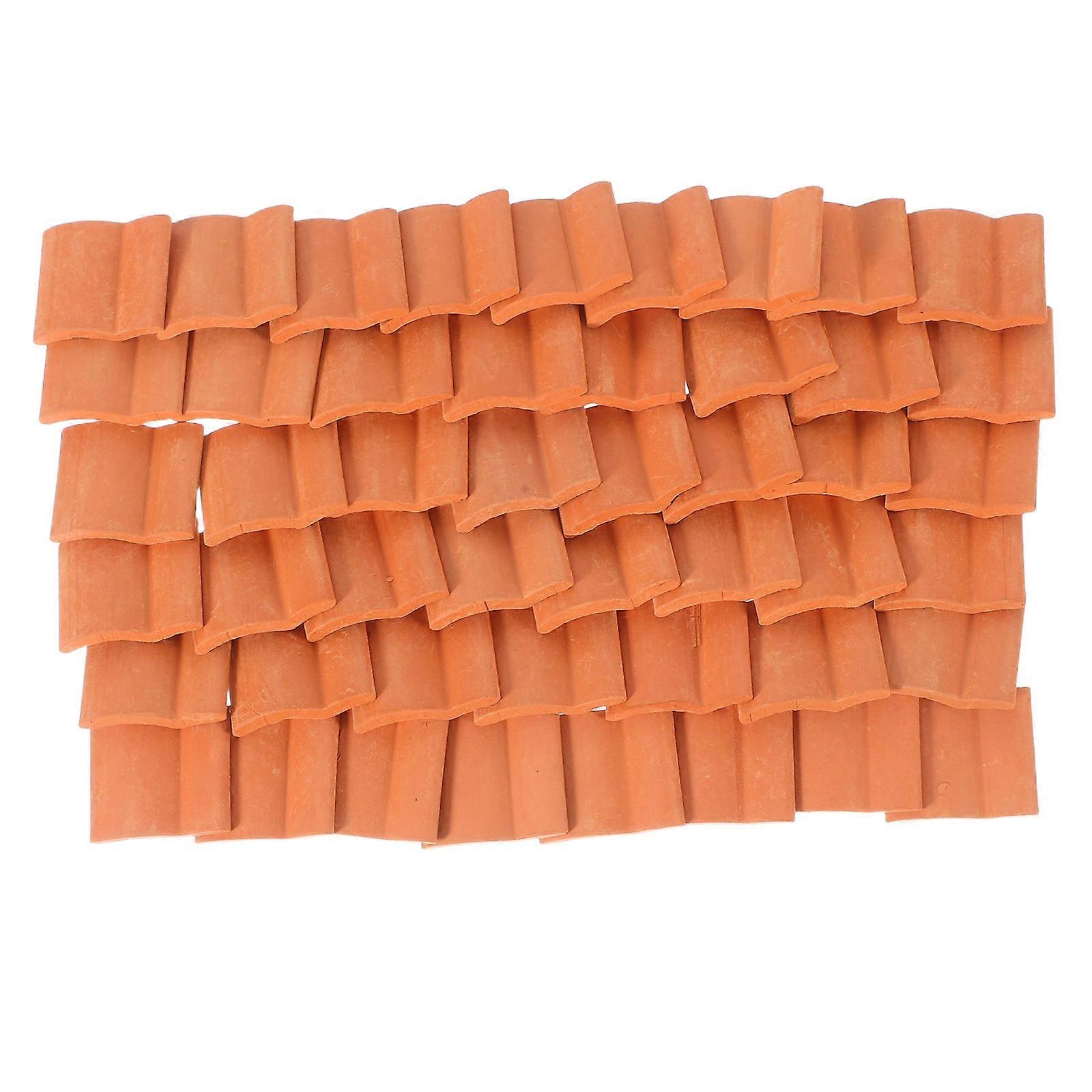 Mini Roof Tiles Fake Roof Tiles Models Diy Enthusiasts Hobbyists Micro Landscape Dollhouse Design Rectangular 1.90X1.60X0.20CM 50Set