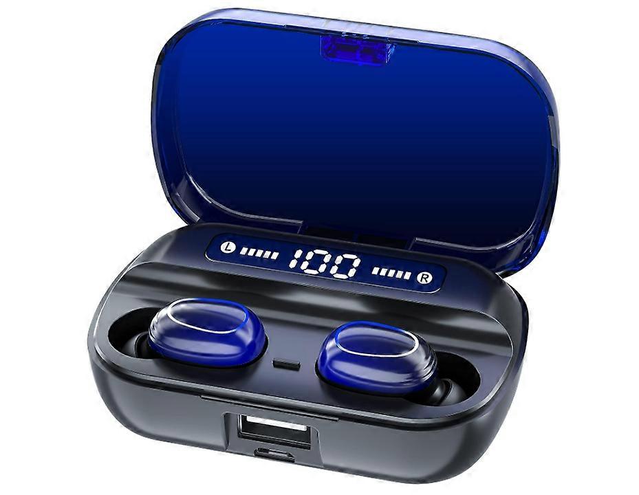 Bluetooth 5.2 Headphones Mini Wireless Headphones In Ear with Noise Cancelling Mic, 144H Bluetooth Earbuds(Blue)