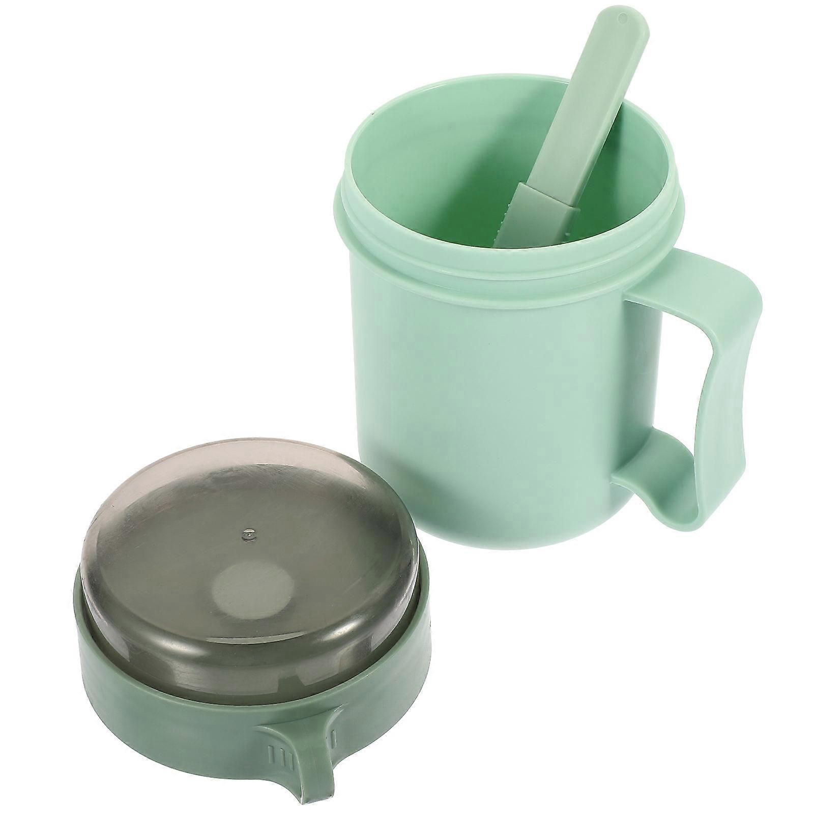 Microwavable Hot Cereal Cup Portable Breakfast Cup for Outdoor Carry 500ml Capacity PP Material 1Pcs