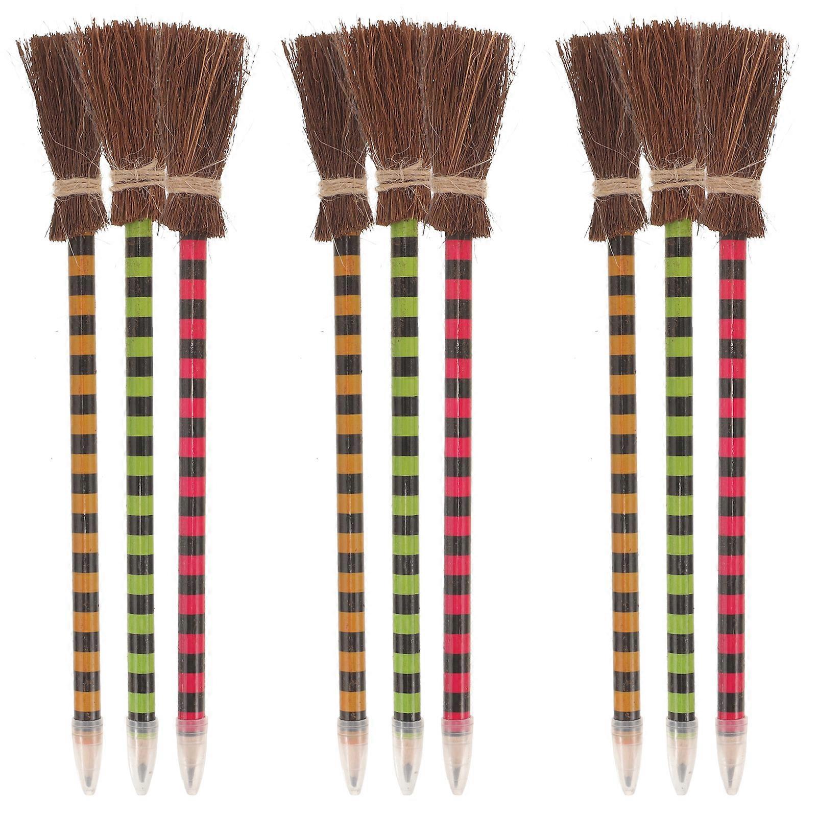 9pcs Broom Drafting Pencils, Small Wood Pencils for Drawing, Writing, Art Projects, Lightweight & Ergonomic Design for Artists, Teachers, Students