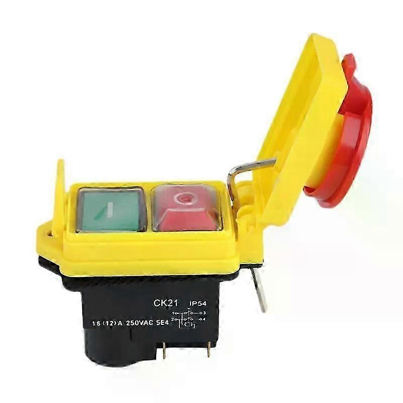 250V 16A IP54 Start Stop Switch No Volt Release Switch With Emergency Stop Push Button Electromagnetic On Off Switch