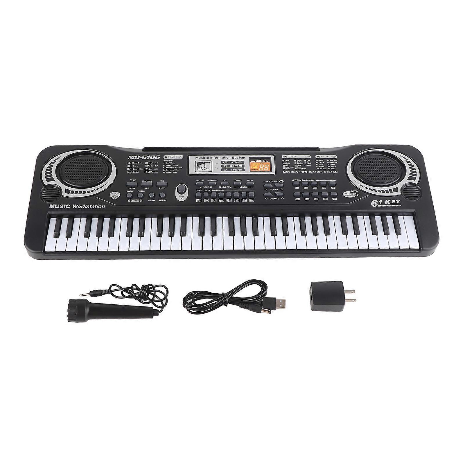 Piano numérique électrique à 61 touches, instrument de musique, jouet pour enfants avec microphone