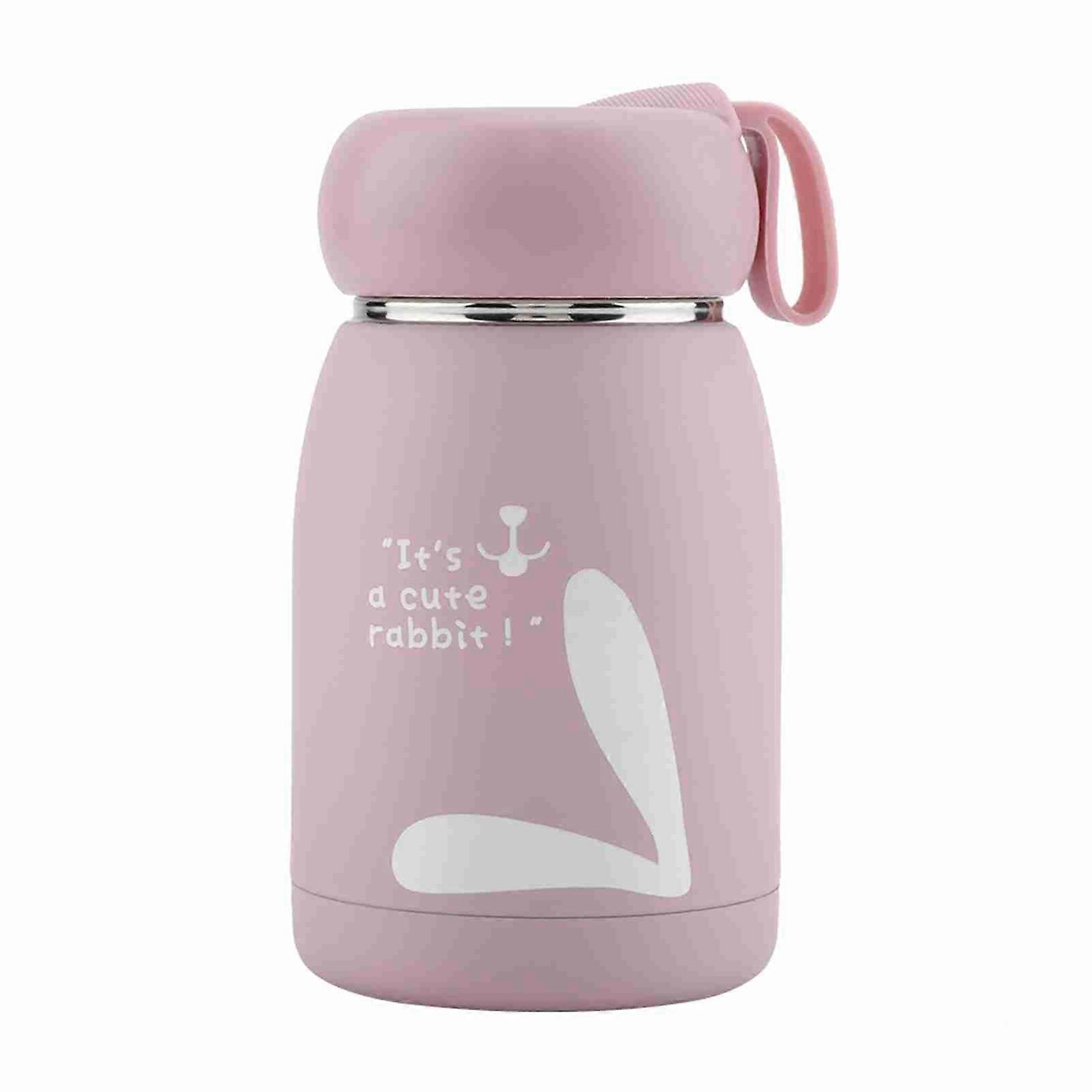 Cute Rabbit Pattern Stainless Steel Insulated Mug (Pink)