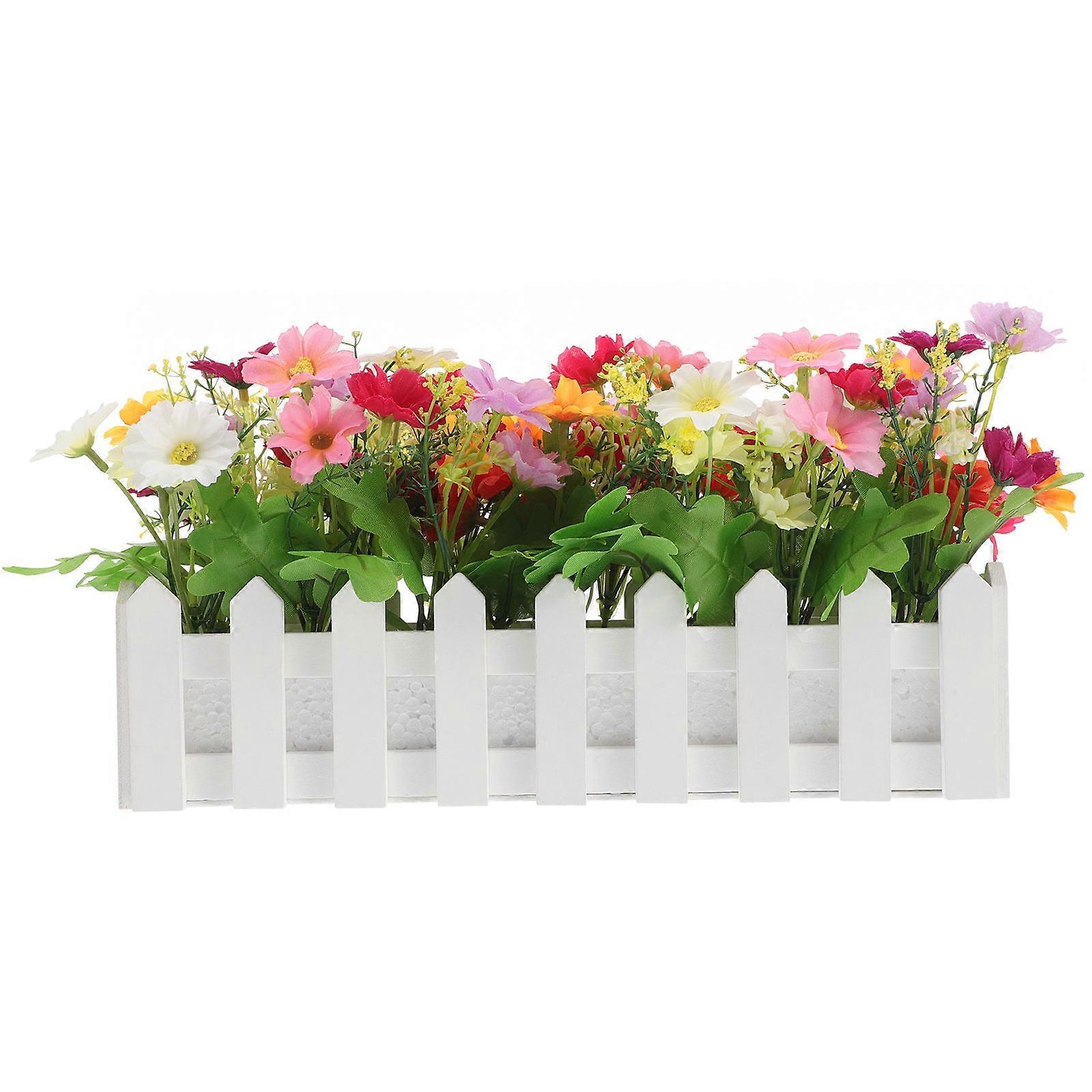 Fake Flowers For Garden Artificial Chamomile Flowers Porch Display Outdoor Use Multi 30.00X17.00X7.50CM Plastic 1Set