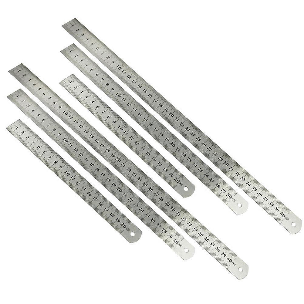 Technical Drawing Ruler Stainless Steel for School Use Teachers 30cm 6Pcs