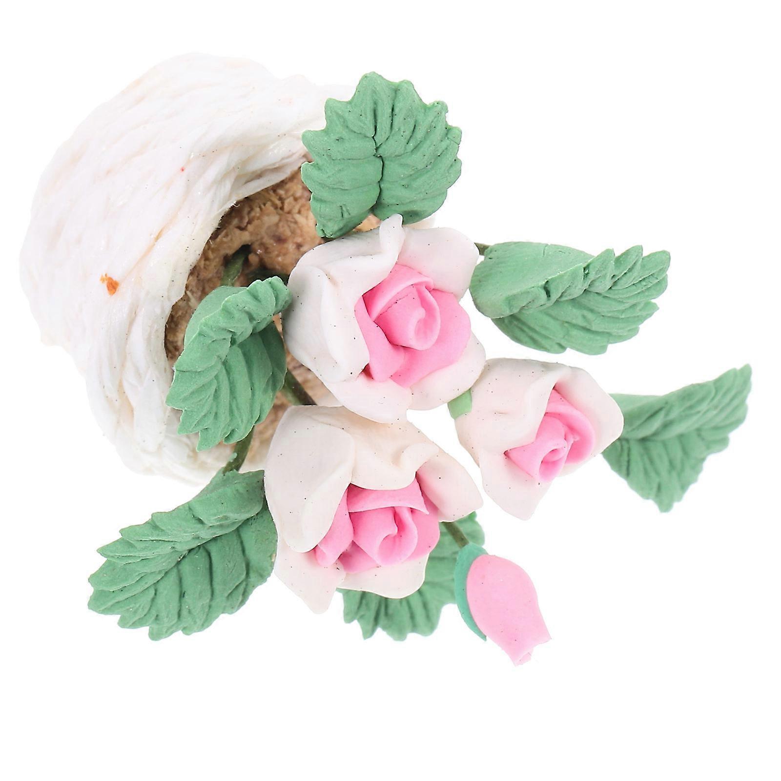 Realistic Miniature Flower Pot with Artificial Plant Decor for Dollhouse and Miniature Garden Display – Enhance Your Mini House Interior
