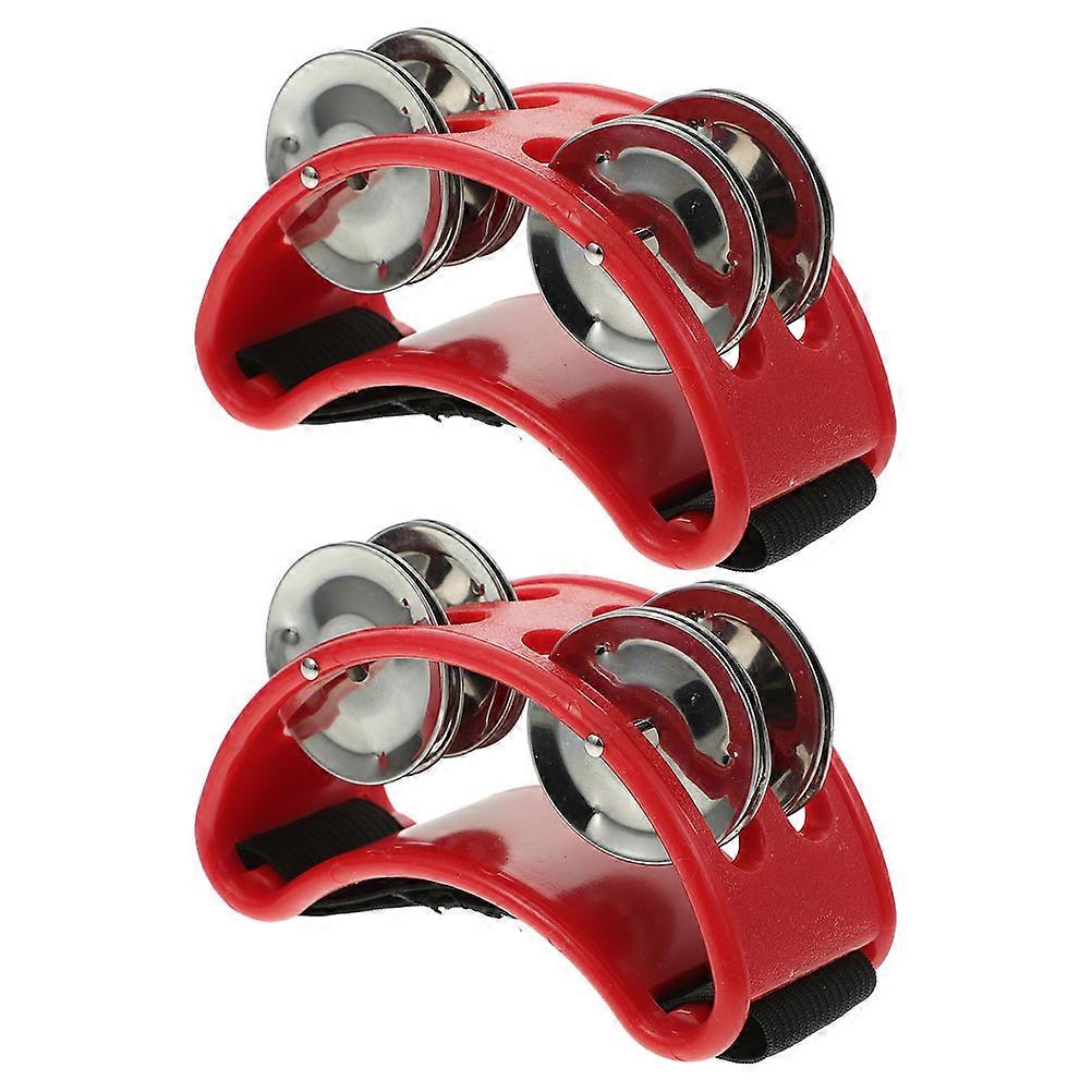 Foot Tambourines Foot Bell Shaker Percussion Instrument Musical Instruments Dual Row Design Ergonomic Design For Musicians 2Pack