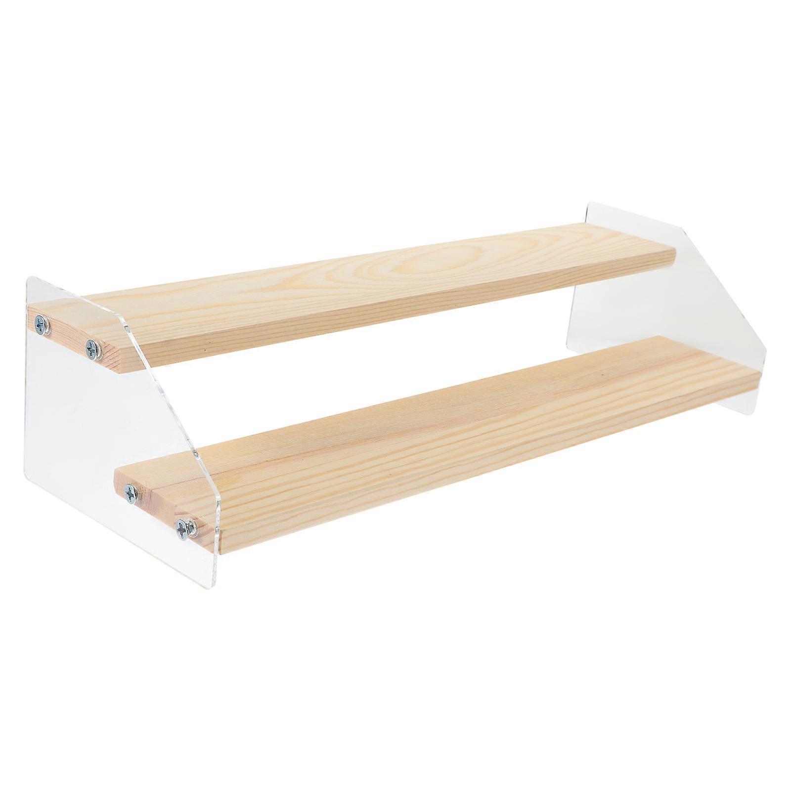 Wooden Display Stand Tiered Shelf Multi-tiered Storage Action Figures Simple .50X10.50X7.30CM 1Set