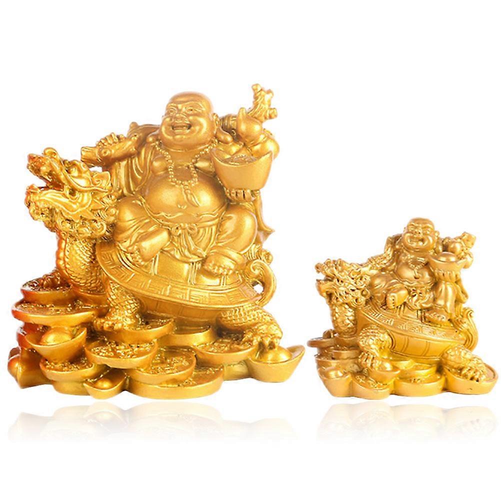 Resin Craft Ornament Maitreya with Coins Craft Ornaments 2Pcs