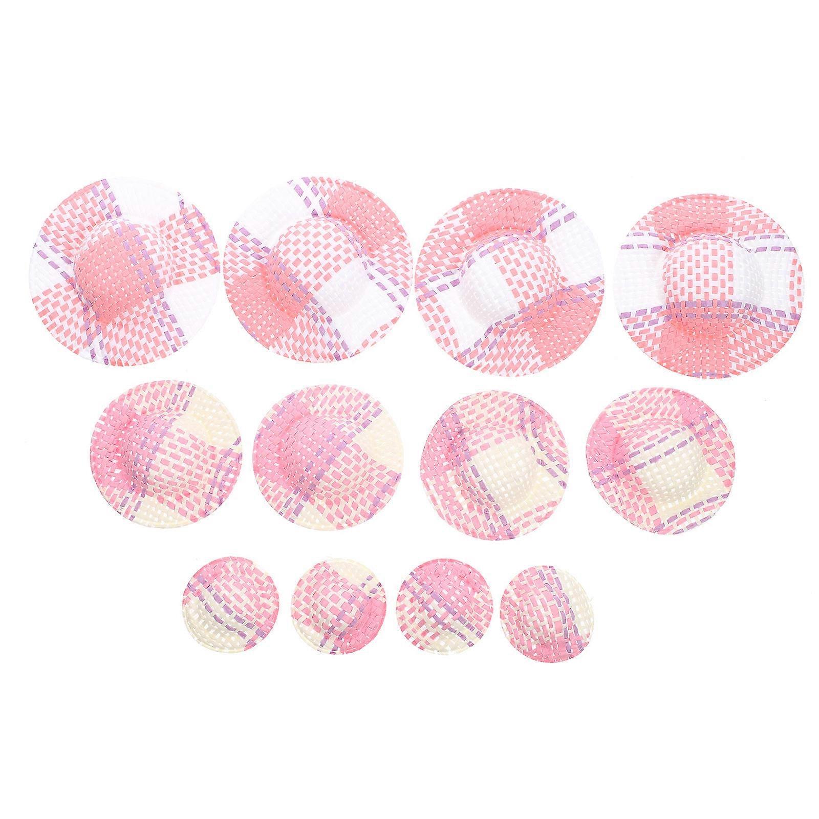 12pcs Mini Striped Hats for Dolls – Lightweight Craft Accessories, Colorful Tiny Hats for Doll Decoration & Photo Props