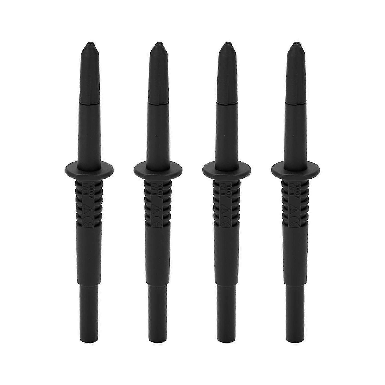 4Pcs Probe Pin 4mm Banana Socket Insulation Wire Piercing Probes for Electrical TestingBlack