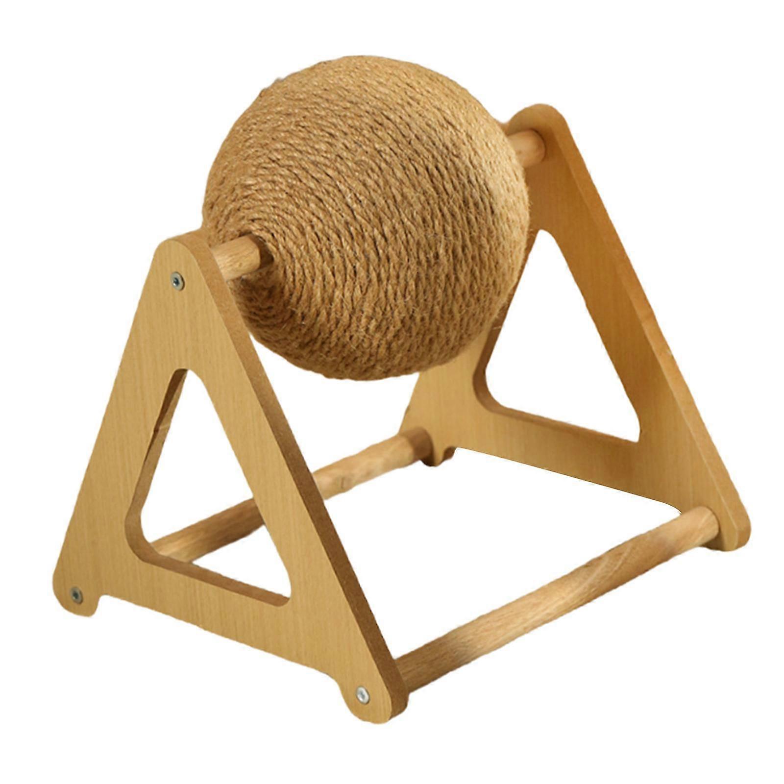 Scratching Ball Pet Scratcher Toy Easy to Install Stable Wood Base Bunny Scratch