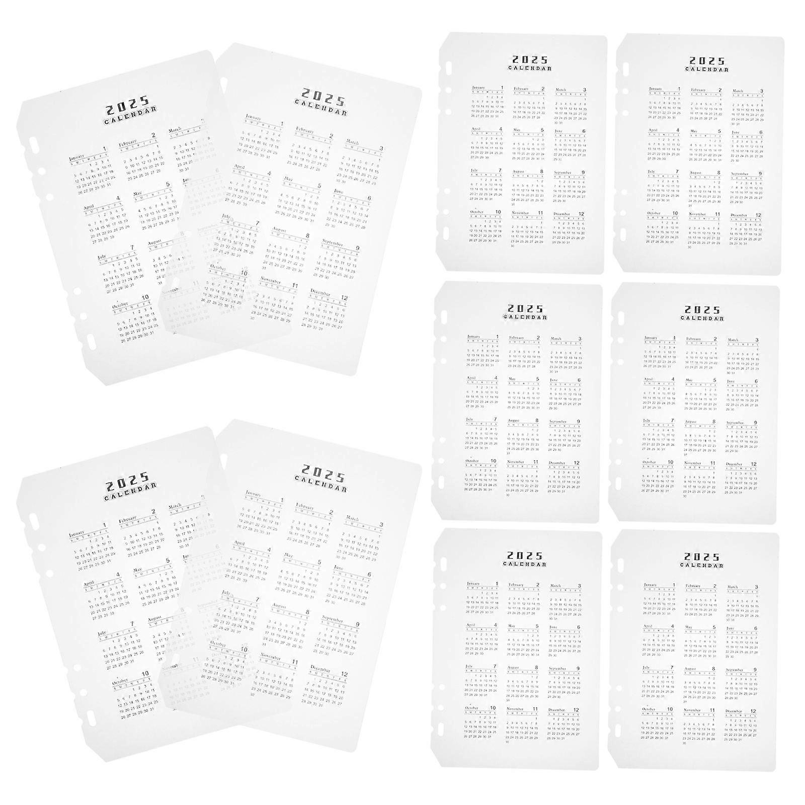 Binder Inserts Monthly Planner Refill For A5 Binder Cover Daily Use Flat Minimalist Design 10Pcs