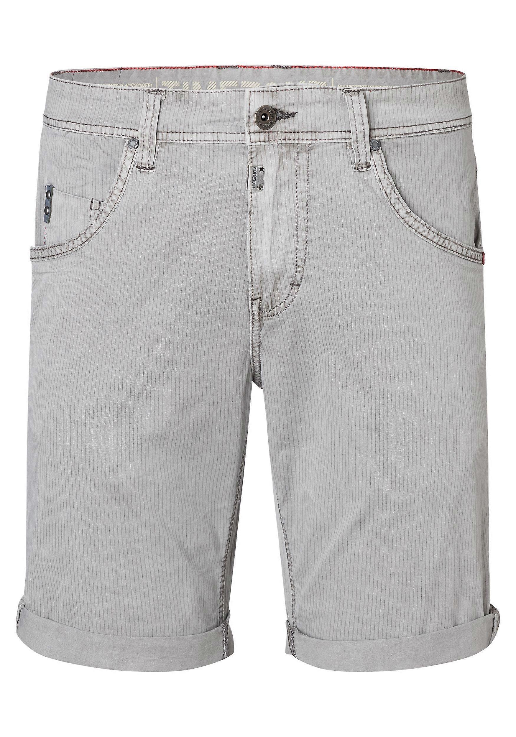 TIMEZONE Herren Bermuda Shorts mit Streifenmuster, mehrere Taschen