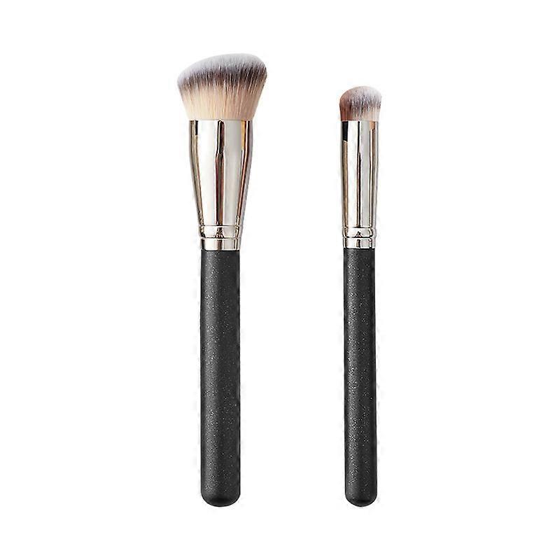 2 Count, Concealer Brush, Ultra Plush Custom Cut Synthetic Bristles & Extended Aluminum Ferrules, Uniquely Shaped Brush Head, For Even Coverage, Blac