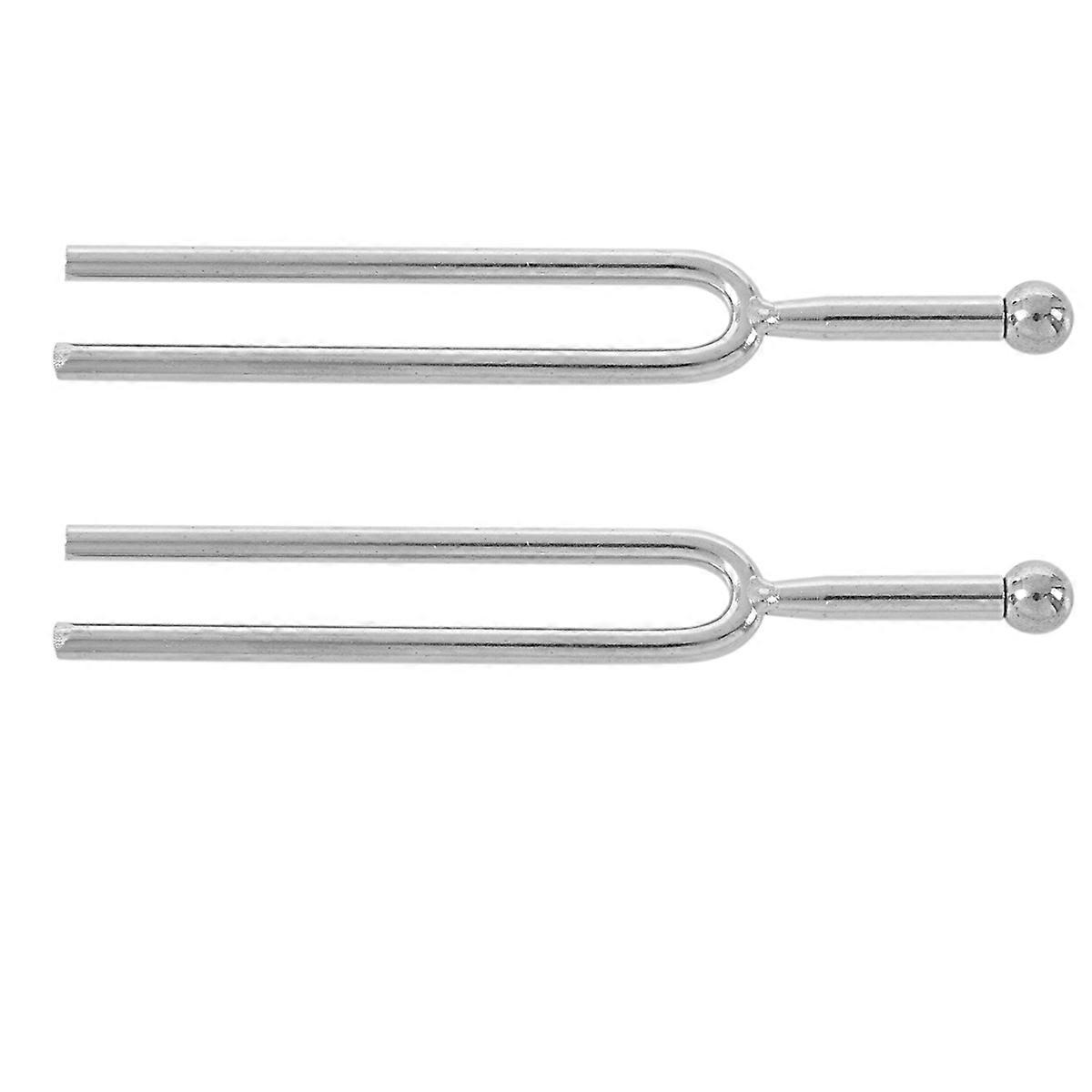 2X C523 Instrument Tuner Silver Tone Metal Tuning Fork 523Hz